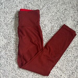 Athleta Vibrant Red It's A Wrap 7/8 Tights